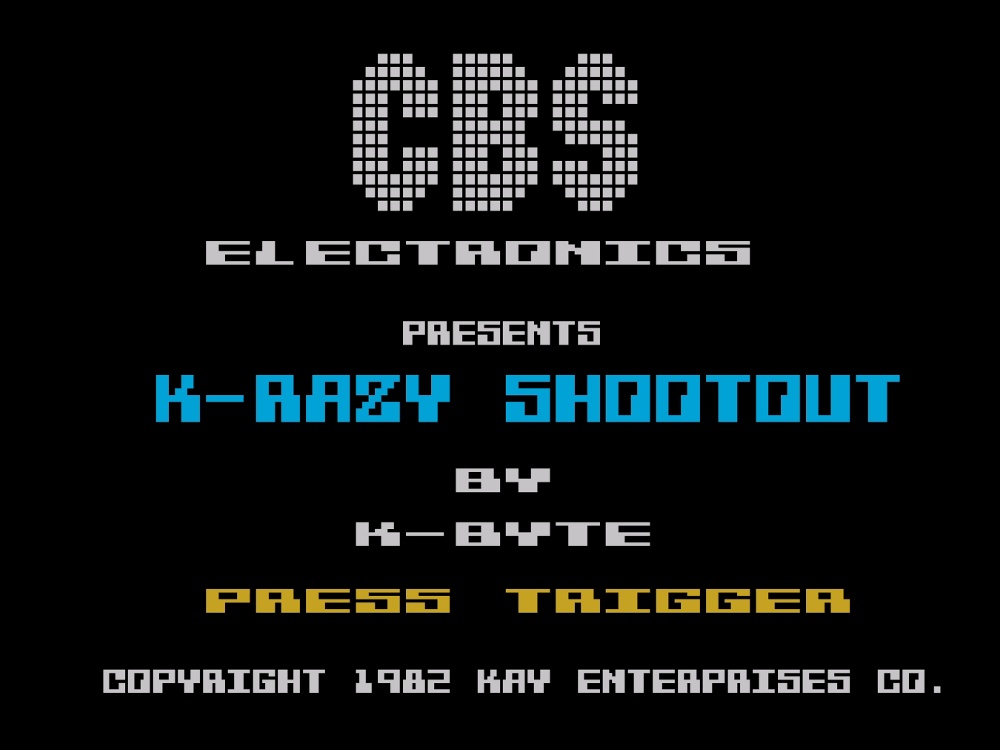 Title Screen of K-Razy Shoot-Out for Atari 5200